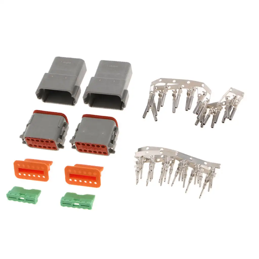 DT 12 Pin Waterproof Electrical Wire Connector plug Kit DT06-12S, 04-12P