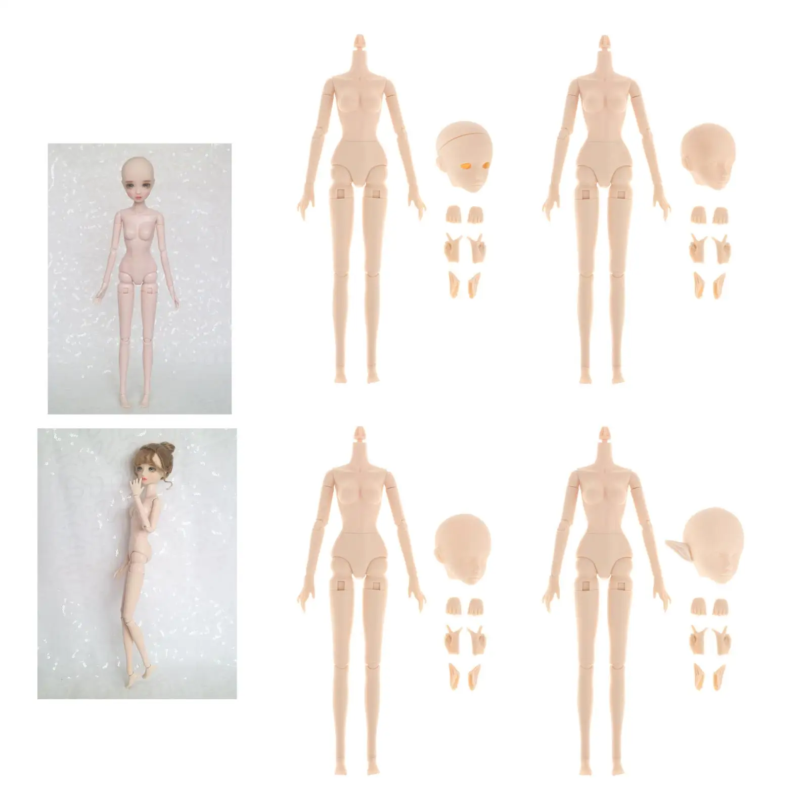 1/6 BJD Girl Doll Body 22 Joints DIY Female Naked Dolls Toys Soft ABS DIY Dress Up Toys Gifts for Children 