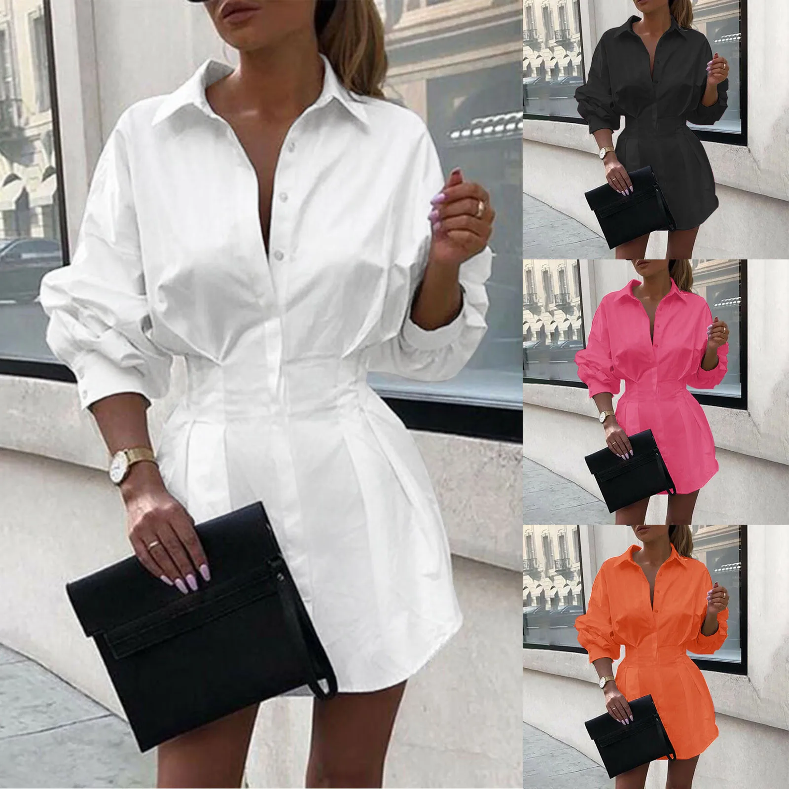 Womens Long Sleeve Print Dress Mini Dress Ladies Casual Tops Shirt Blouse Tee V-neck Streetwear T Shirt Dress Vestido Branco2021 jumper dress