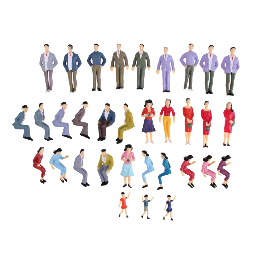 4.2-7.6cm Height People Passenger Model Figure Plastic HO 1/25 Scale Mix Lot