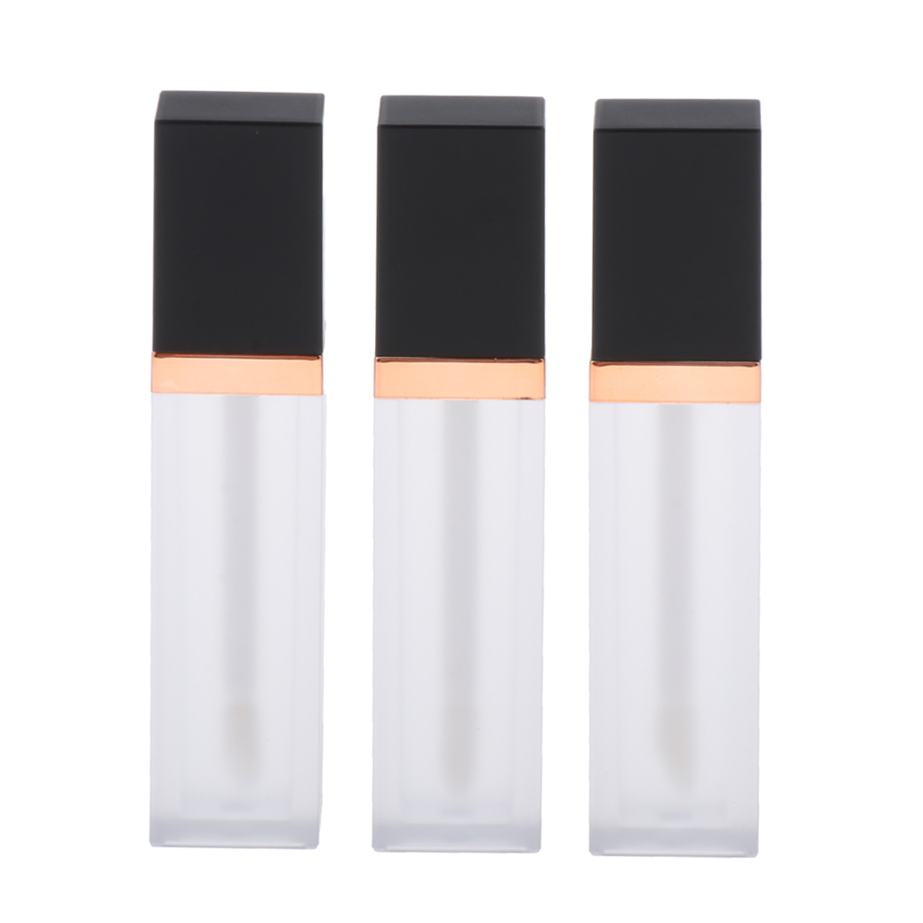 3 Pieces 7ML Refillable Empty Lip Gloss Tubes with with Inserts,  Empty Lip