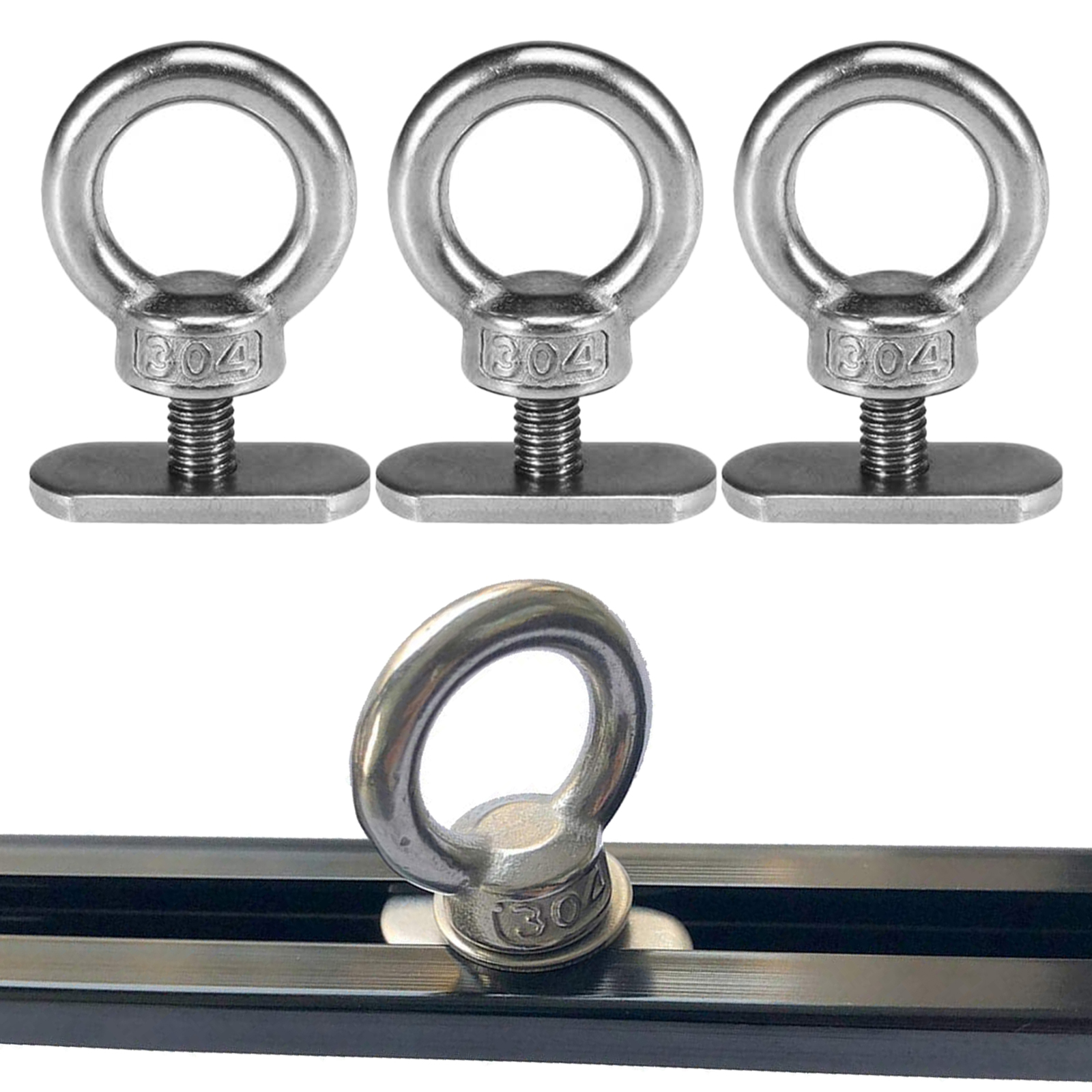 3pcs Kayak Track Mounting Tie Down Eyelet Nut Nutsert Hardware Leash Holder