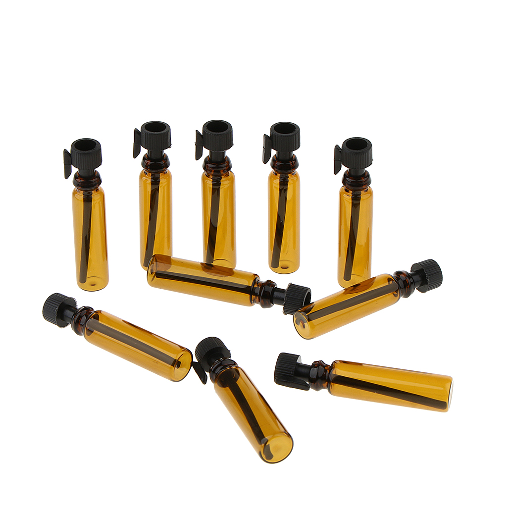 100Pcs 1/2ML Amber Empty Bottle Glass  Botlles Fragrance Vials Containers