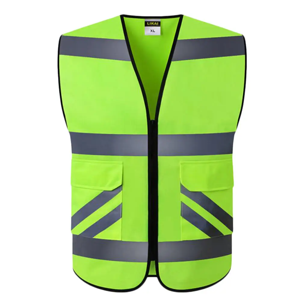 High Visibility Yellow Reflective Safety Vest with Reflective Strips, Made from Breathable and Neon Fabric - Universal Style-A