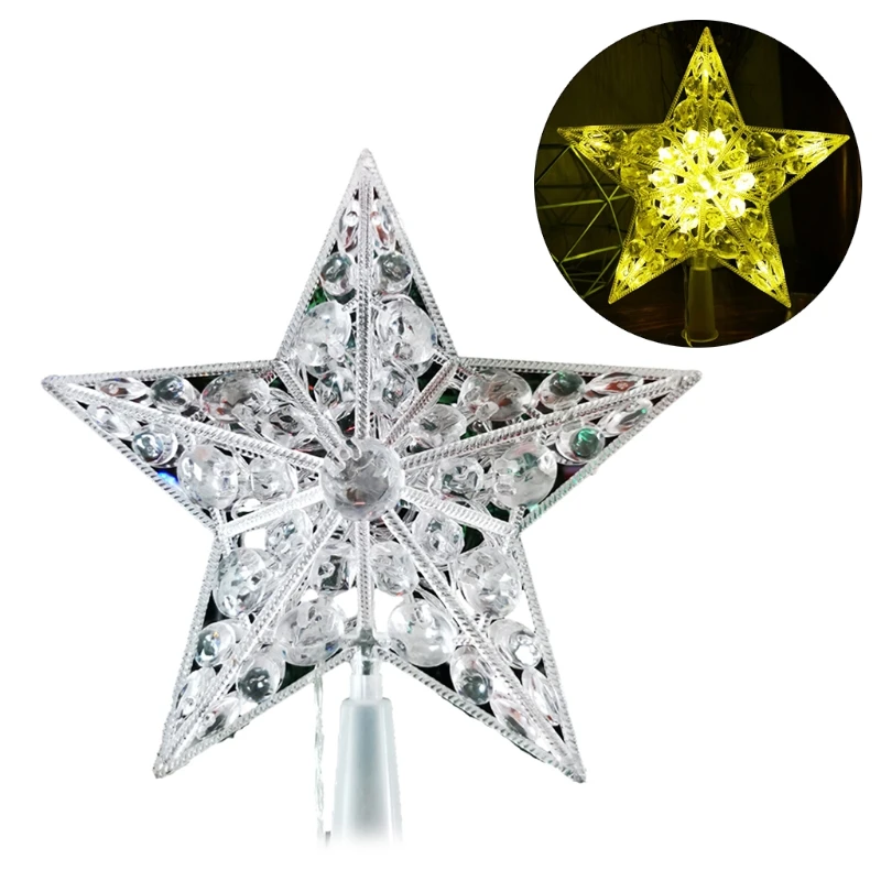 Nordic Style Christmas Topper Star With Led Light Battery Powered Faux Crystal Beads Treetop Fairy Lamp Xmas Party Dropship - Christmas Tree Toppers - AliExpress