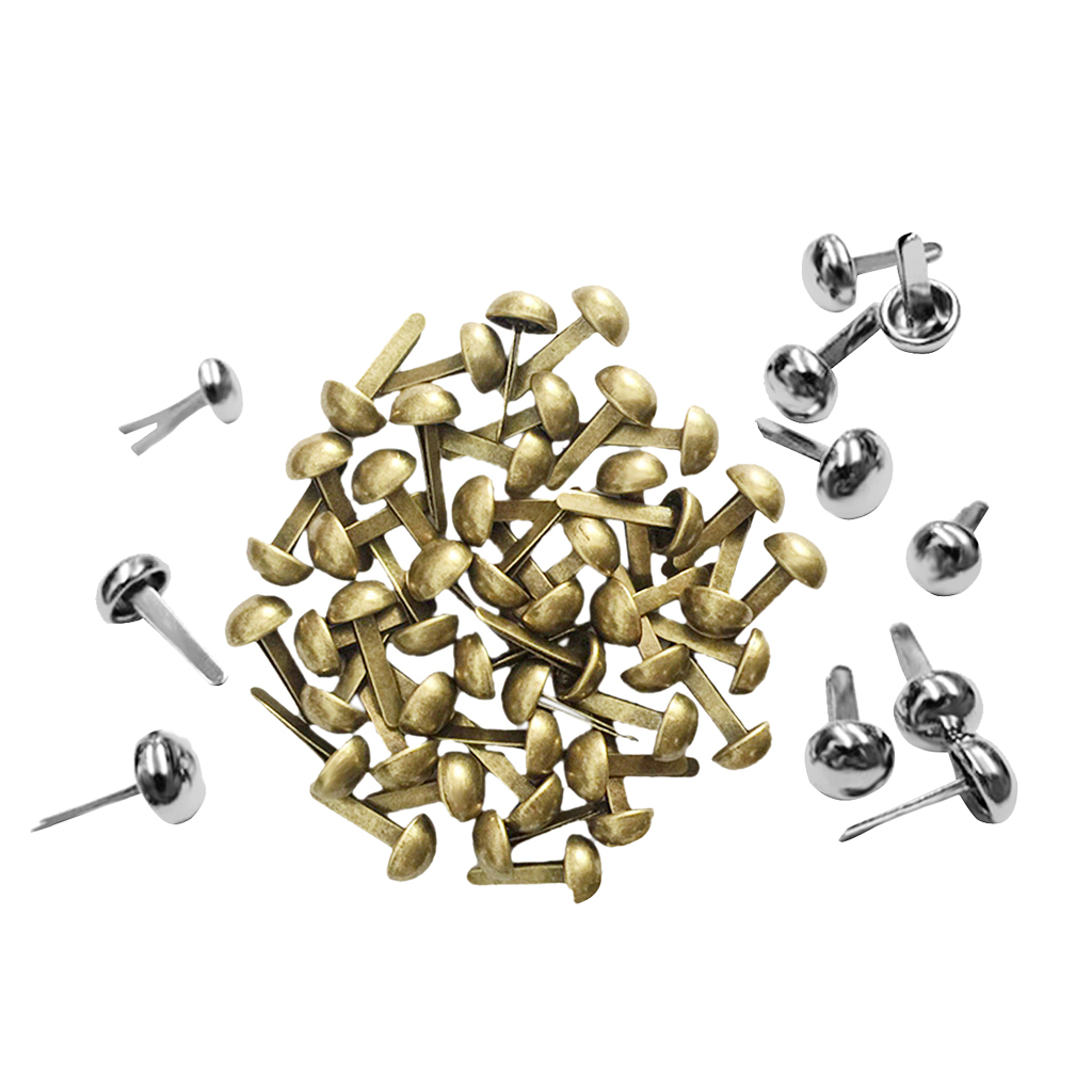 200Pcs 6mm Round Mushroom Shaped Metal Rivets DIY Punk Style for Leather Shoes Bag Bracelet  Studs Tacks Clothes
