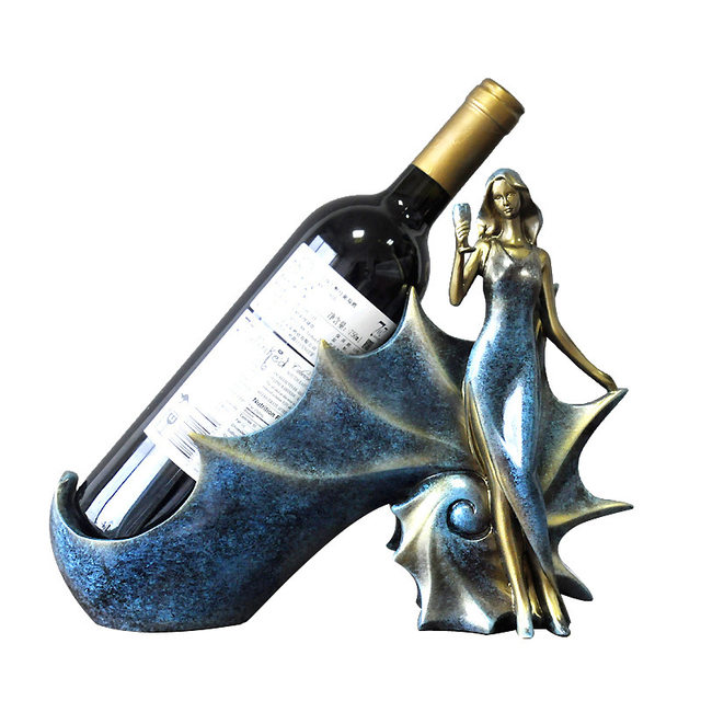 Resin Lady Wine Bottle Holder Figurines European Creative Ornament Wine  Rack Craft Decoration Wine Holder Decor for Home