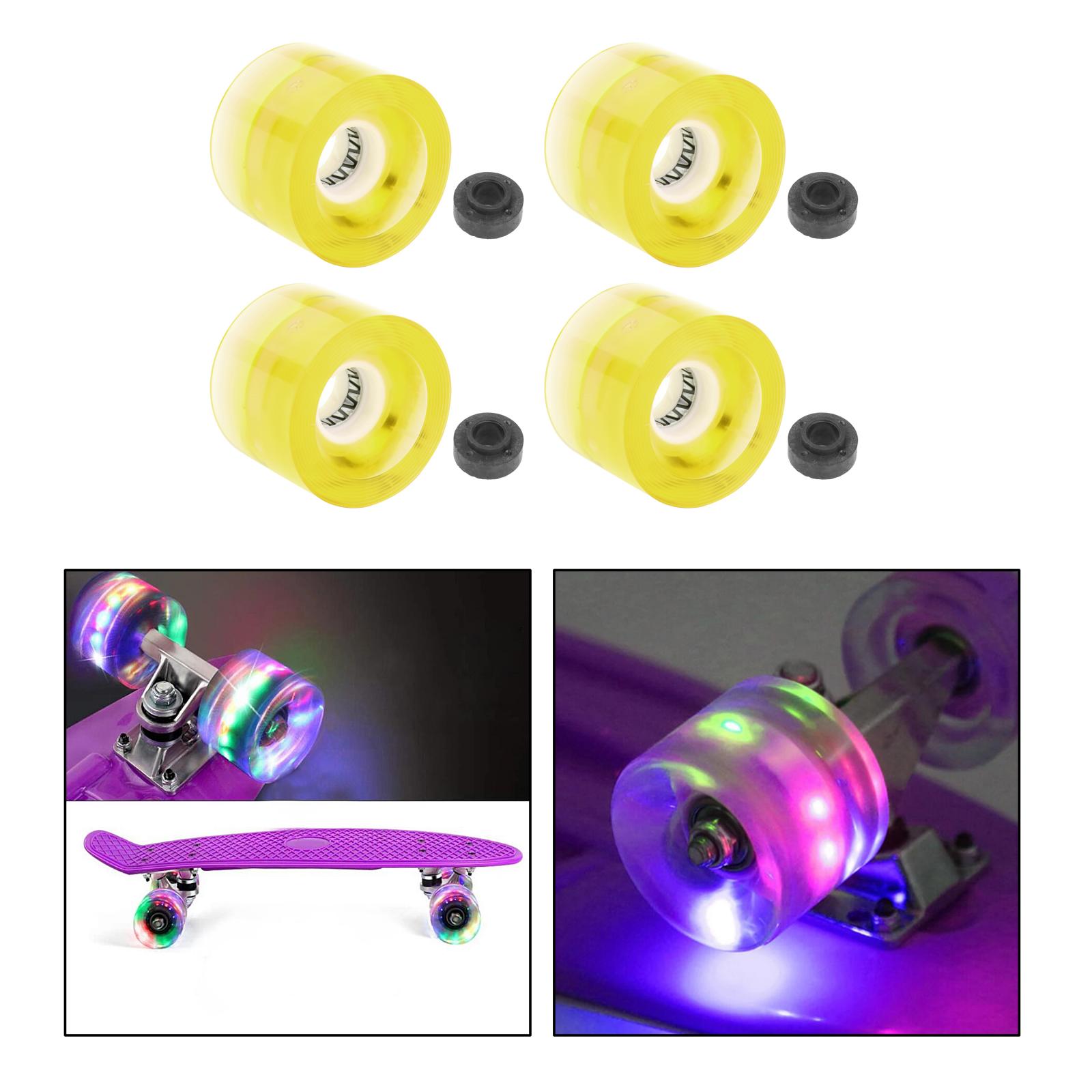 4Pack Light up Skateboard Wheels Longboard Repair Maintenance Wheel