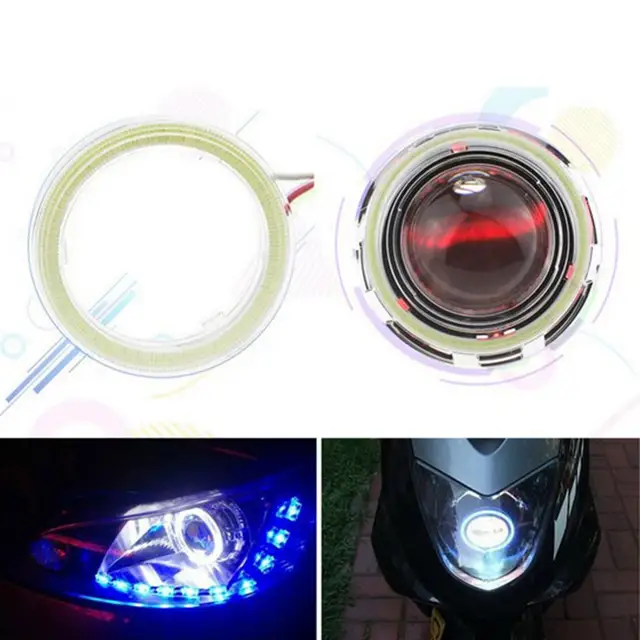 KaiDengZhe 2 STÜCKE 3,5 Projektor Universal LED Nebelscheinwerfer 12 V 10  Watt Weiß COB Halo Angel Eye Ringe Für Moto Scheinwerfer Auto Tagfahrlicht