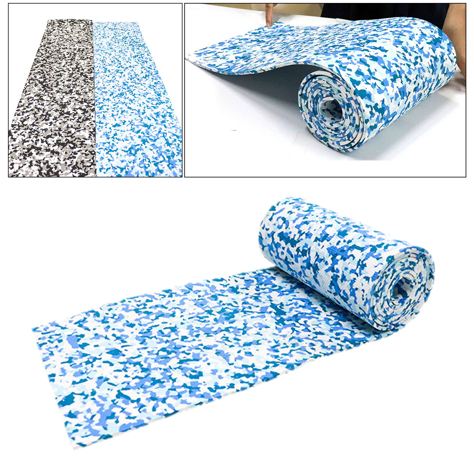 EVA High Density Decking Yacht Marine Flooring Carpet Anti Slip Mat Black Camouflage Boat Accessories Blue