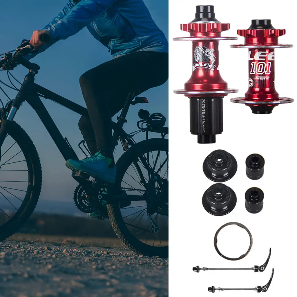 32 Holes Aluminum MTB Mountain Bike Disc Brake Hub & Skewers Ball Bearing 8-11 Speed Quick Release Bicycle Hubs