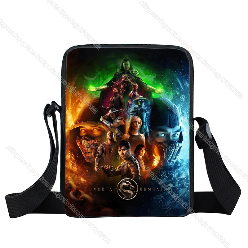 mortal kombat ombro saco do mensageiro jogo lendário combate mini pequeno quadrado saco de telefone celular bolsa pequena crossbody saco