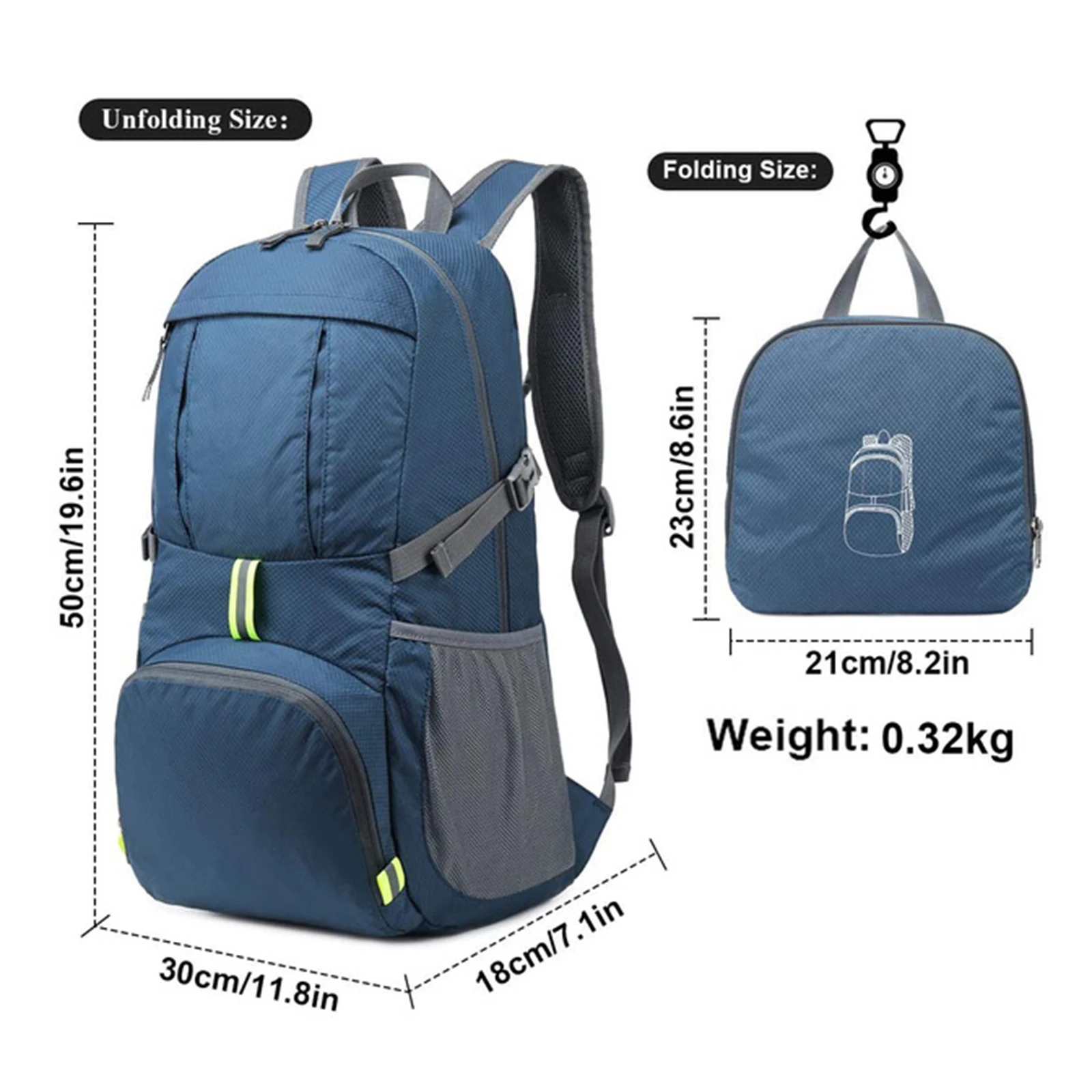 Durable Hiking Daypack Sumtree 35L Ultra Lightweight Foldable Packable Backpack 