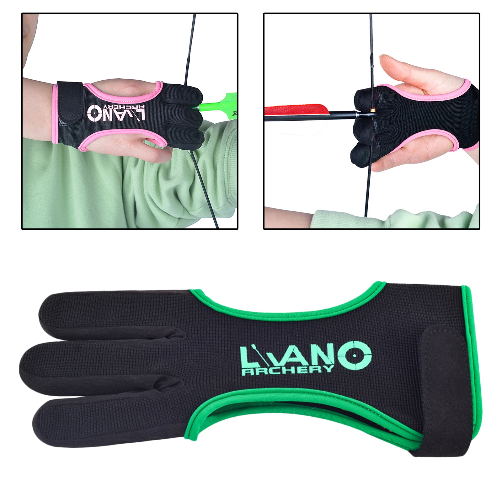 Archery Gloves 3Finger Tab Guard for Recurve & Compound Bow Shooting Protector. 