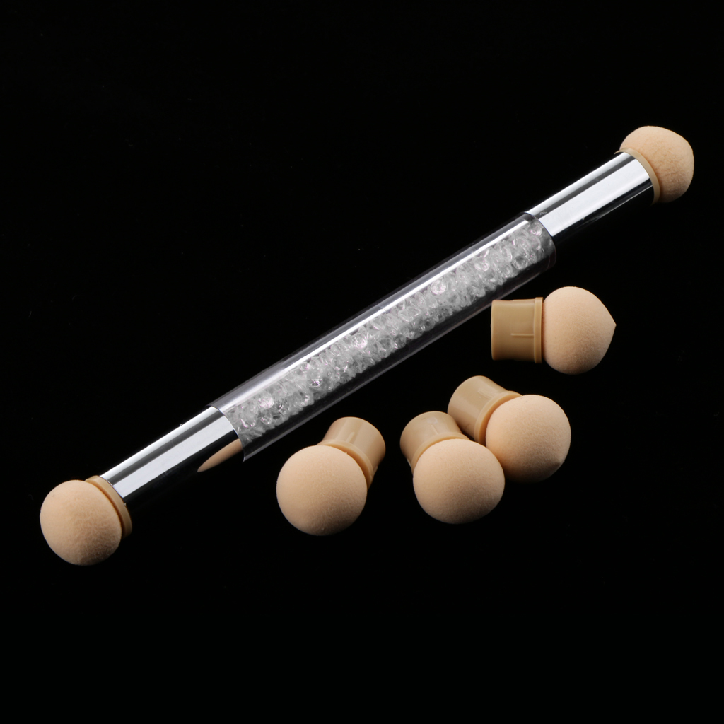1 X Ombre Crystal Nail Art Dab Sponge Sponge Brush + 4 Sponge Nail Pen