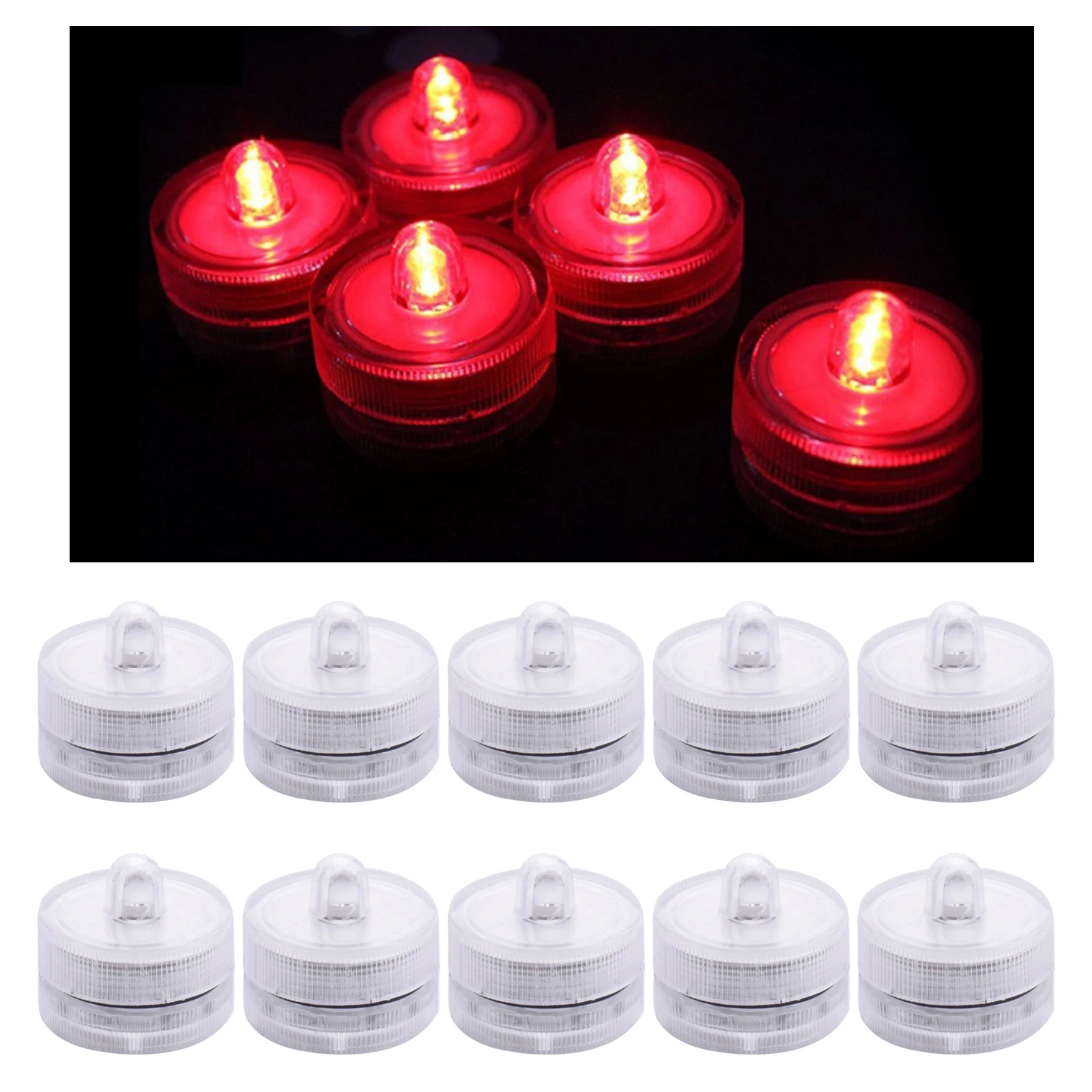 12Pcs Waterproof LED Candles Mood Tealight Skateboard Underglow Light