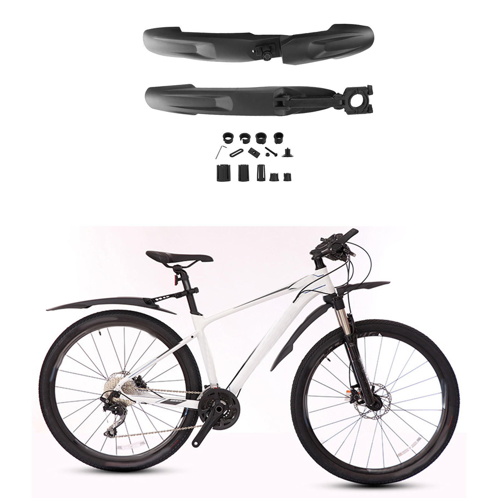 Bike Mud Guard Mudguards Mountain Bicycle Front Rear Adjustable Mudflap for Road BMX