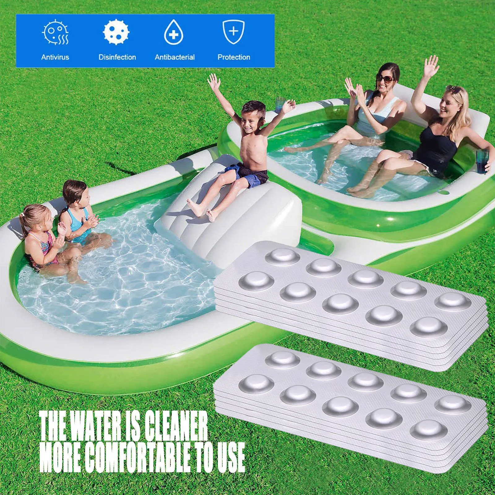 Bestway 100Pcs Swimming Pool Cleaning Chlorine Tablets 