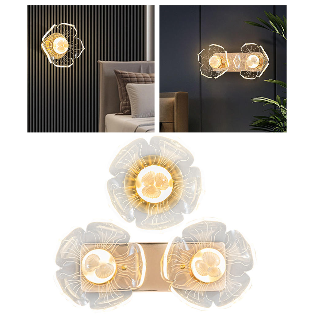 Simple LED Wall Lamp ,Sconce Light Plug-in Night Lamp Lighting Fixtures Wall Mounted Lotus for Home Doorway Indoor Outdoor Decor