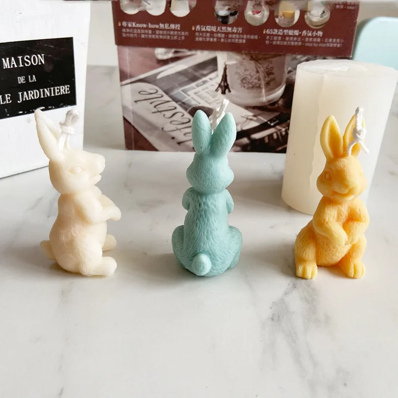 OOTSR 3D Easter Rabbit Animal Soap Candle Fondant Cake Decorating Cottura di Argilla Resina Stampo in Silicone 