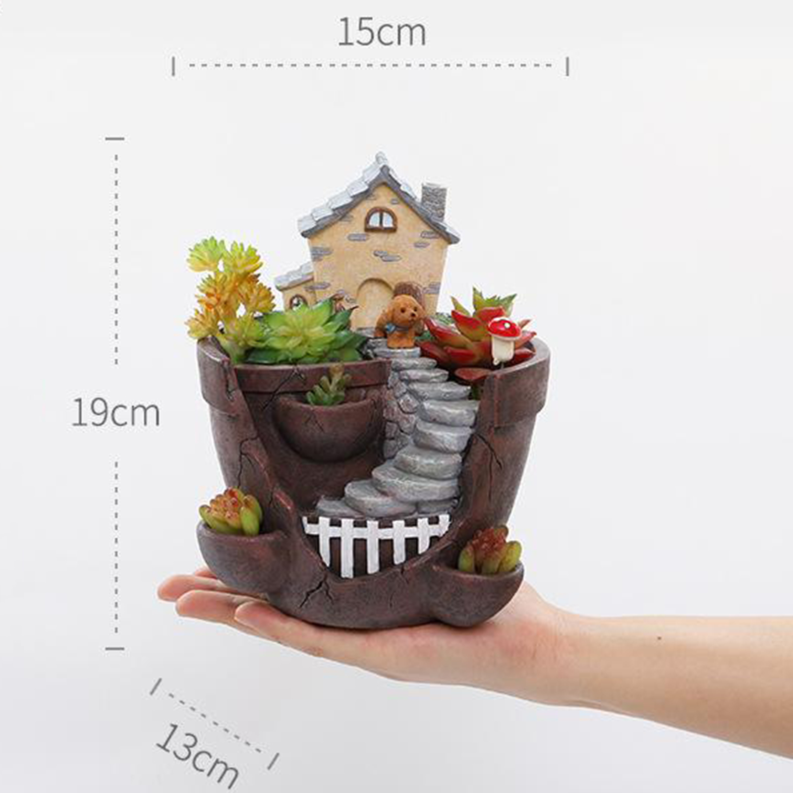 Resin Flowerpot Succulent Plants Planter Desktop Potted Plant Home Garden Decoration Bonsai Pots