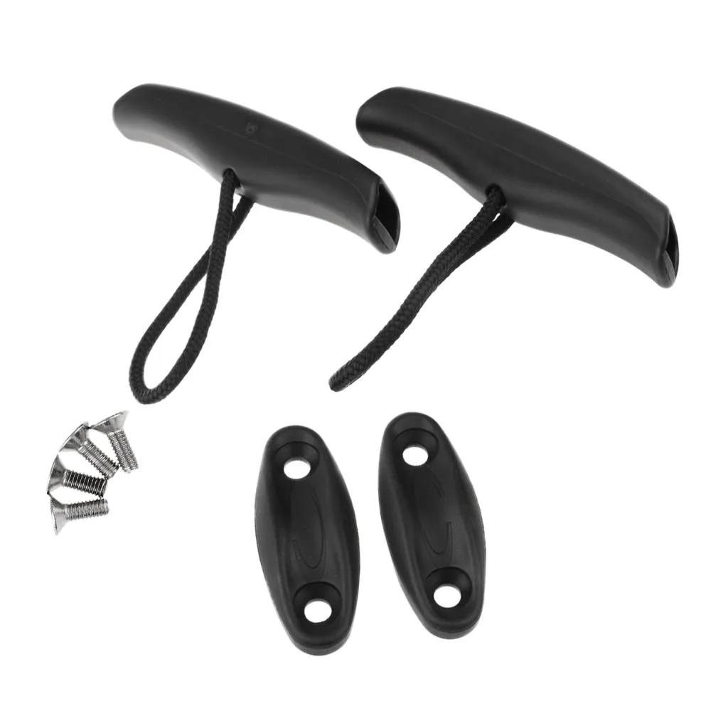 2 Pieces Canoe Kayak Boat Toggle Easy Carry Grip Handle with Cord Rope Screws WL 