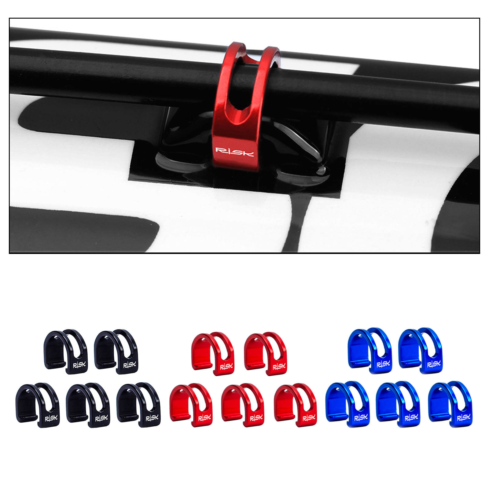 8x Bicycle C-Clips Clamps Housing Hose Guide Shifter Aluminum Alloy Clamp U Shaped Buckle for Brake Cable Derailleur Shifter MTB