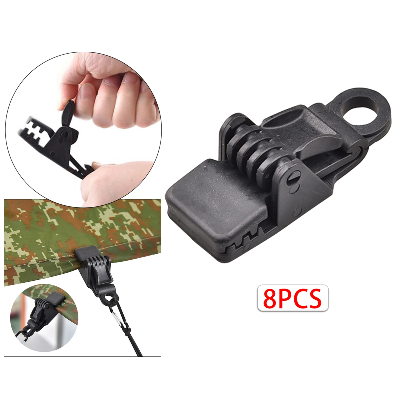 8Pcs Outdoor Tarp Clamp Awning Tent Canopy Clamp Camping Survival Emergency Tighten Tool Tarpaulin Clip Snap Tent Accessories