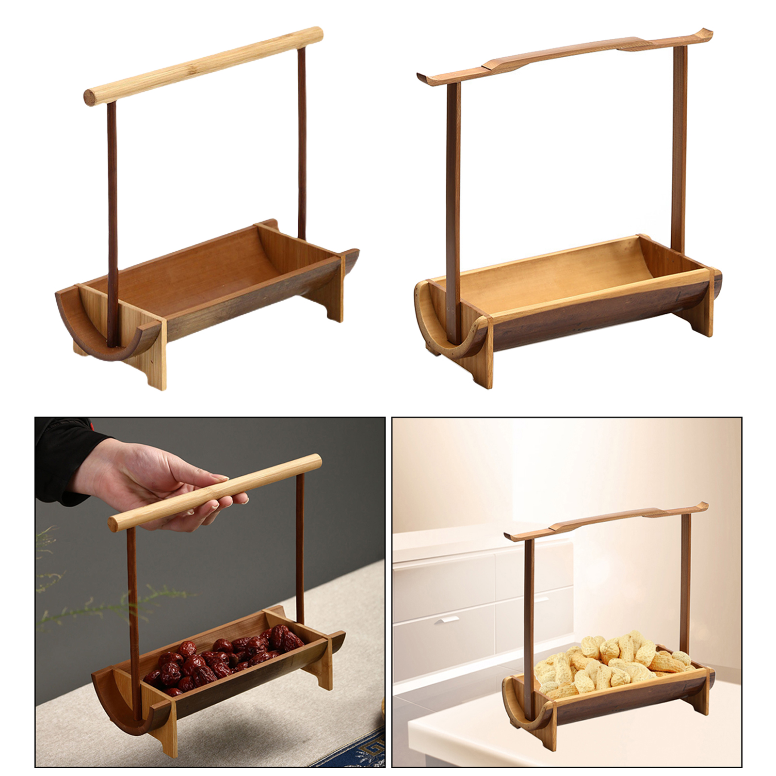 Bamboo Dried Fruit Bowl Serving Tray Japanese Style Snack Dish Creative Food Candy Nuts Baskets Sushi Shop