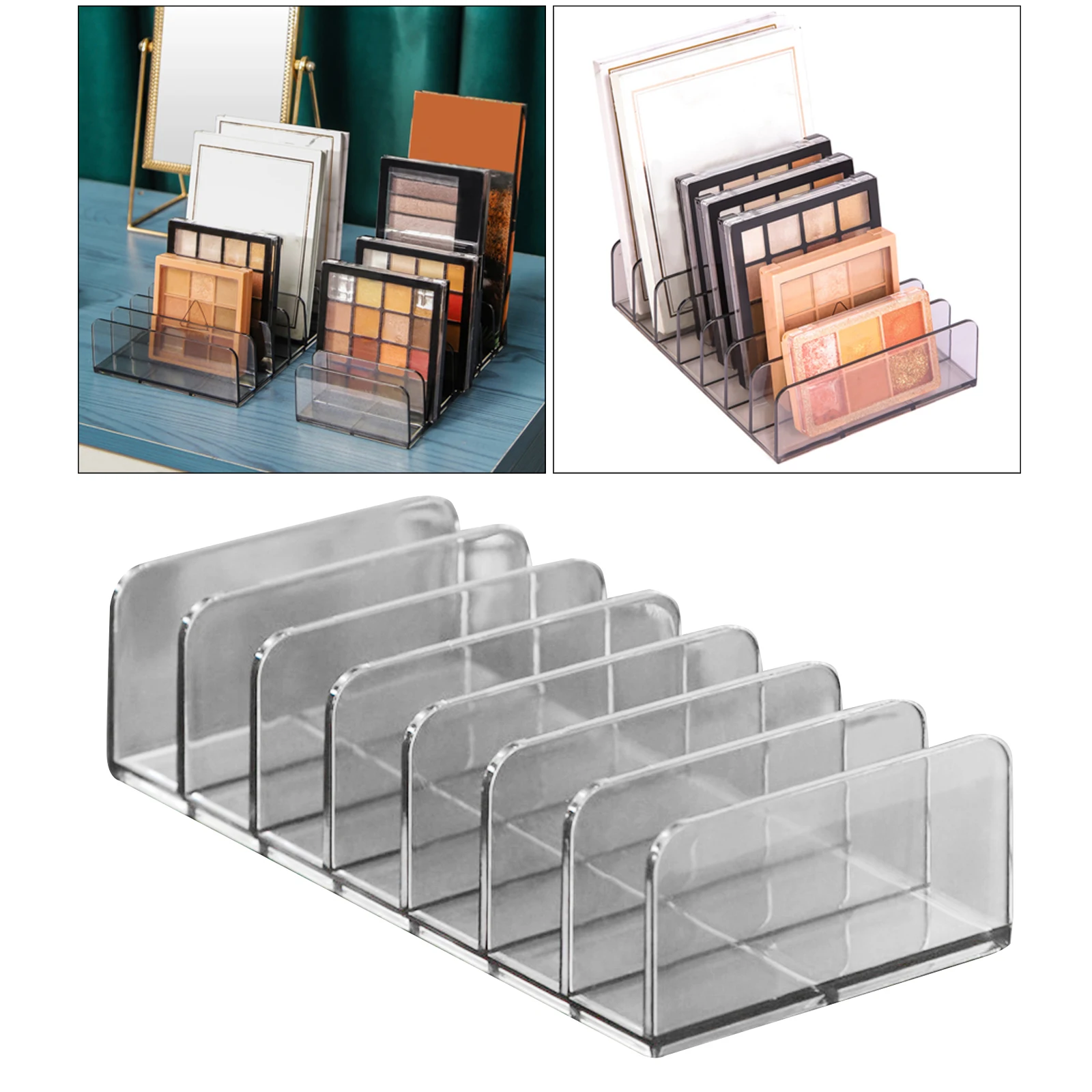 7-Grid Makeup Organizer Organize Makeup Palette Eyeshadow Palettes for Dresser Vanity Bathroom Plastic Vertical