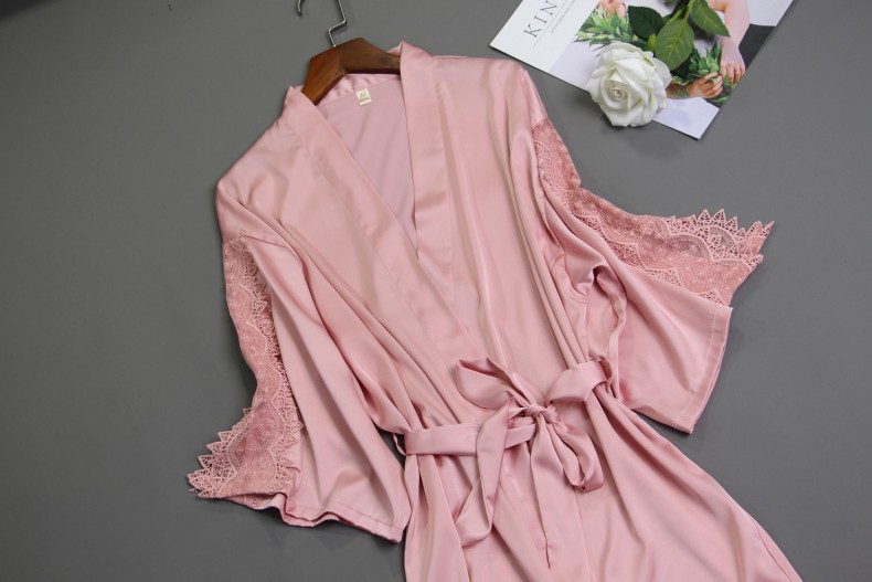 Waliicorners Bathrobe Gown Nightwear Homewear Satin Bridesmaid Sleepwear Lace Intimate Lingerie 28 H193fcb6e76a542dca32efa477932d183k
