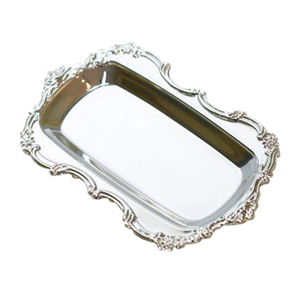 Silver / Gold Serving Trays Serving Platters for Hotel Bar Buffet Party