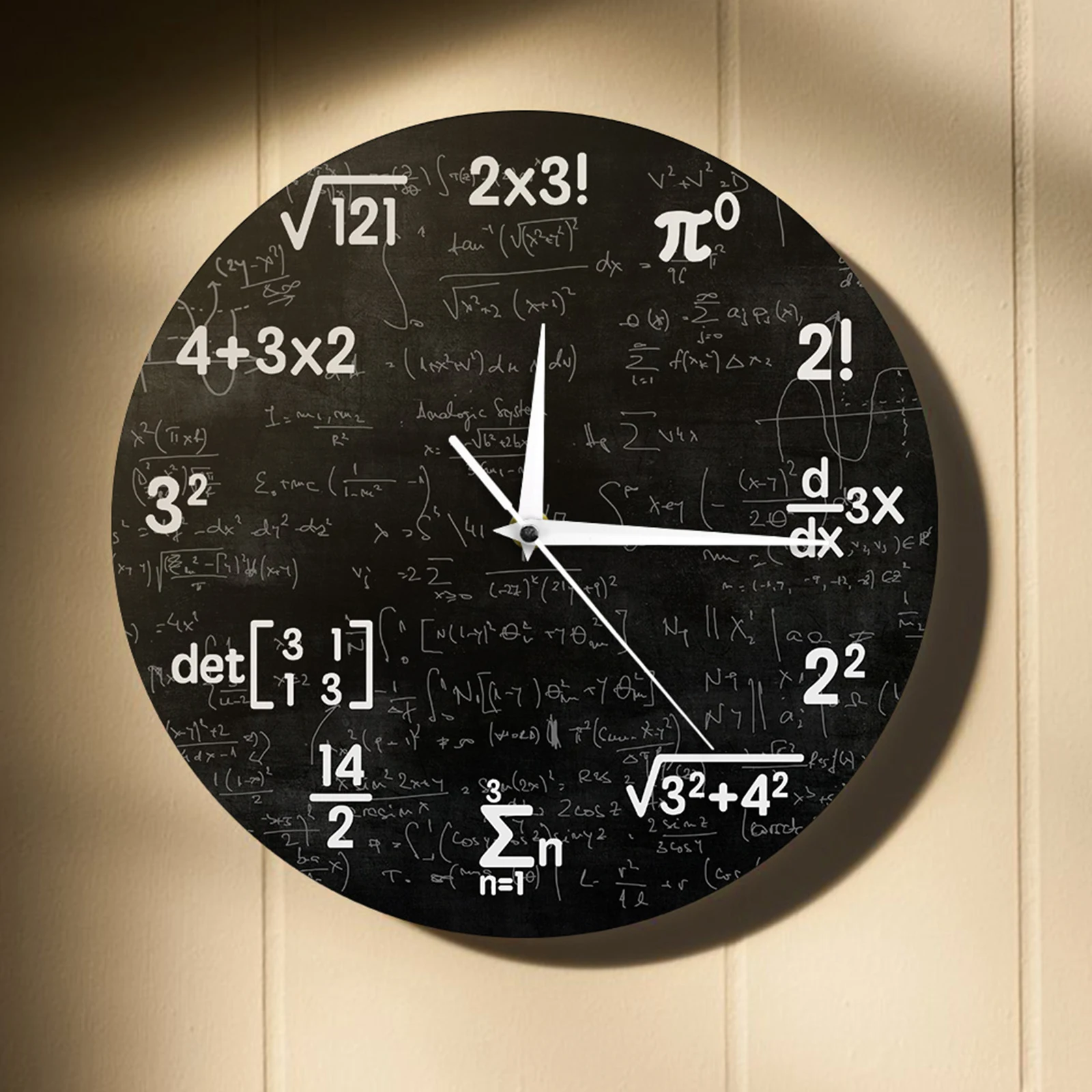 Math wall clock silent non-smoking tick wall clock battery-powered decorative