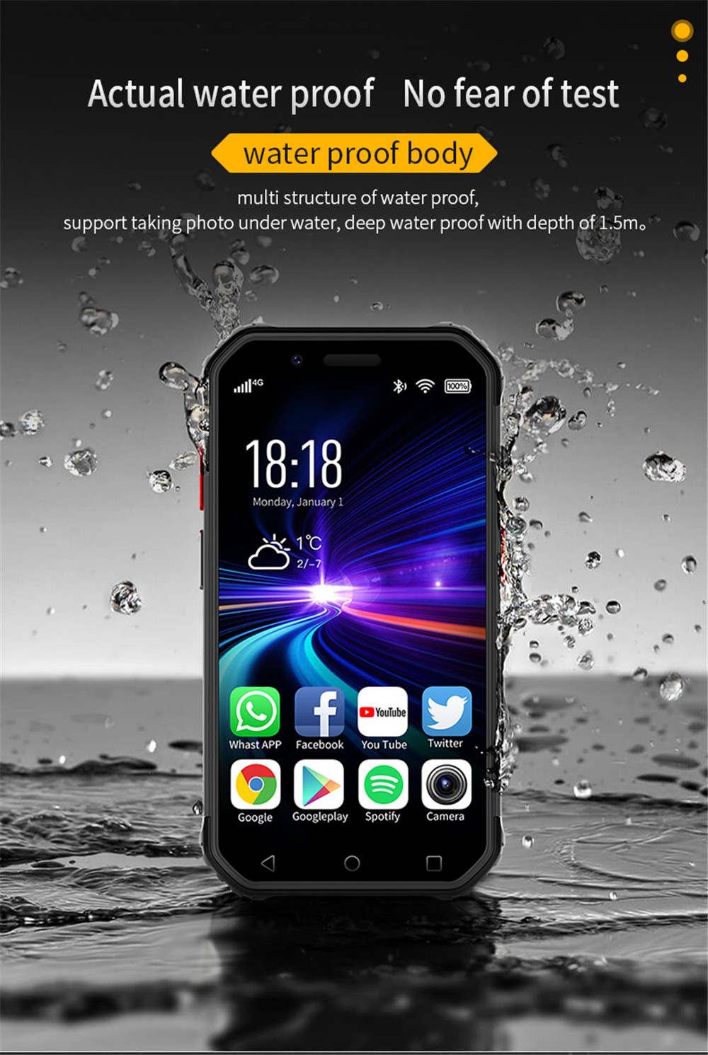 H194853b3920149848f2679ee903a27c4Z - SOYES S10 3GB RAM 64GB ROM Mini Smartphone 3.0 Inch 1900mAh 4G LTE Android 6.0 MTK6737 GPS Fingerprint Face ID Rugged Phone