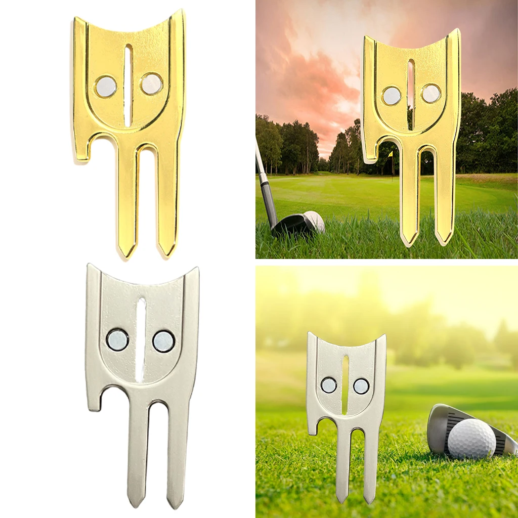 6 in 1 Golf Divot Tool Beer Bottle Opener Green Repair Fork Pitch Cleaner Golf Ball Line Marker Alignment Marking Stencil