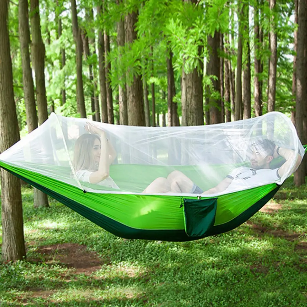 Details about   Portable Outdoor Garden Hammock 2 Person Camping Hanging Travel w/ Mosquito Net 