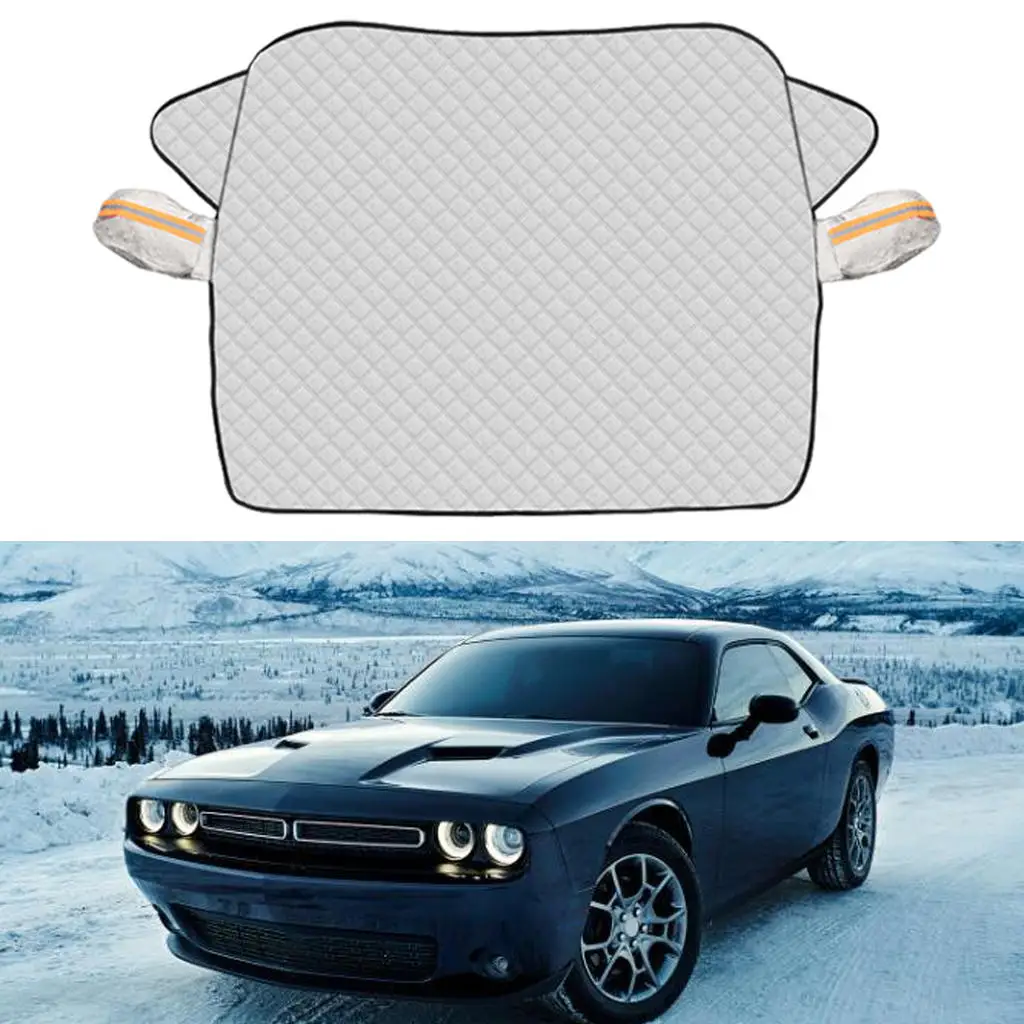 Car Windshield Snow Cover Waterproof with 4 Layers Protection Easy Install Car Sun Shade