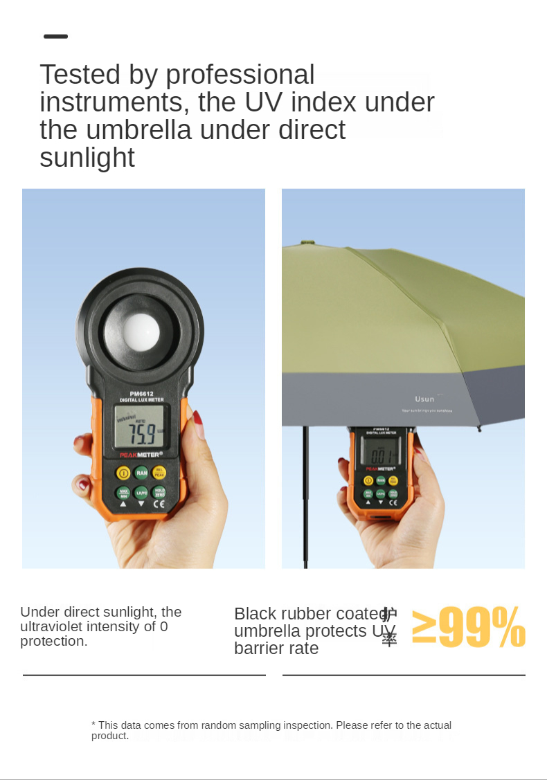 Description Picture 6 of itemNew 5folding Pocket Umbrella For Men And Women Creative Sunny Umbrella Solid Color Sunscreen Mini Paraguas