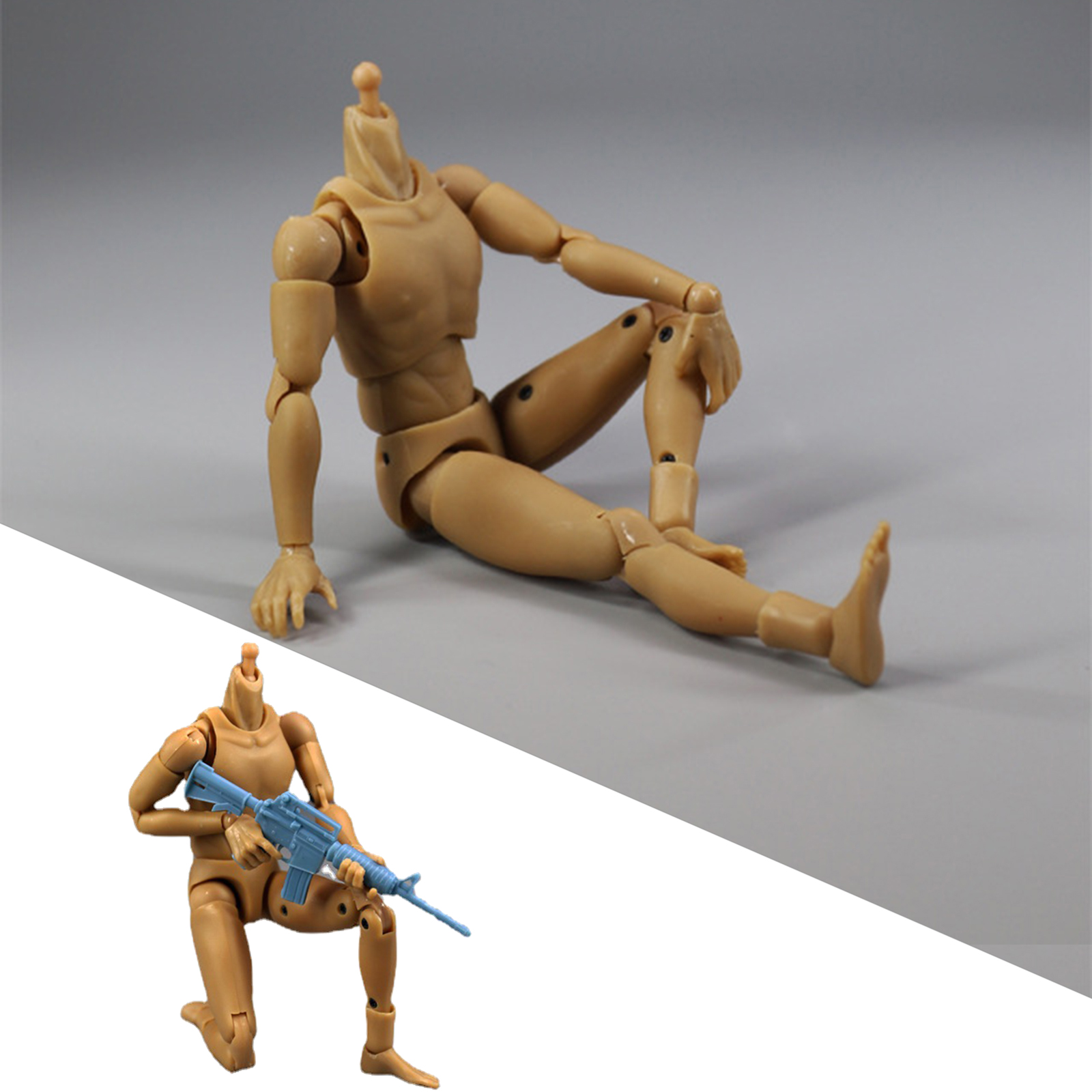 1/12 Male Body Action Figures Super Flexible Male Dolls with Spare Hands for Arts/Drawings/Photography