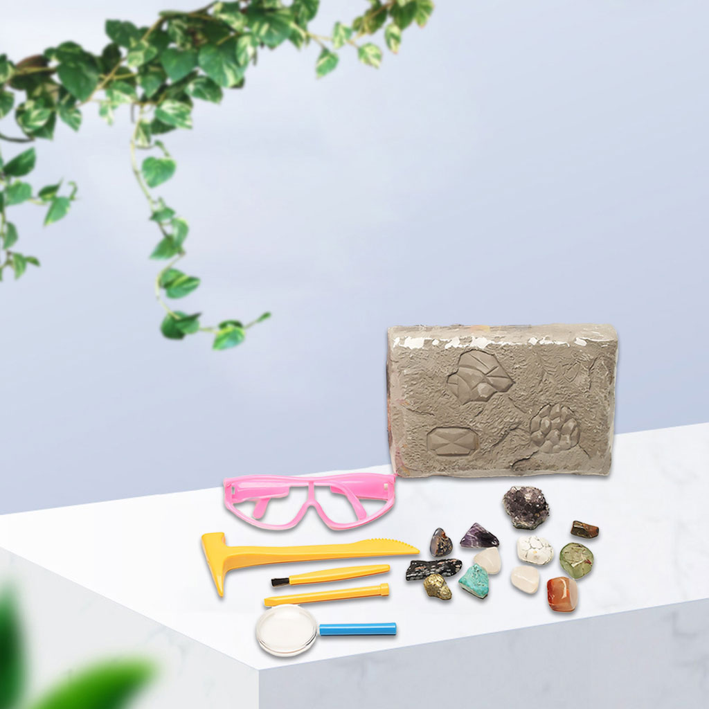 Mining Adventure Kit ,Excavate 12 Real Gems Stem Science Educational Toys Gemstone Mining Excavation for Mining Gift Kids Girls