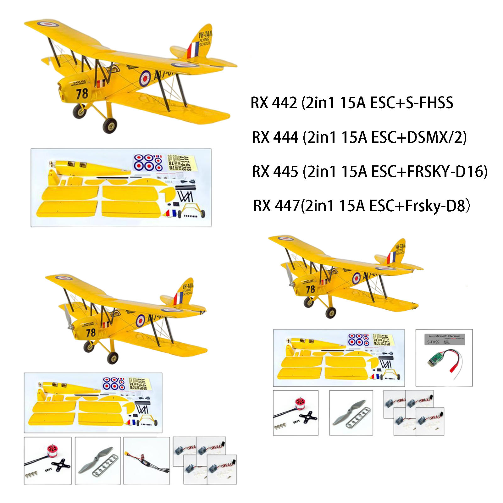 1 Set RC Aircraft Arf Indoor Wood Kits Durable Powered S Moth for Kids Teenagers