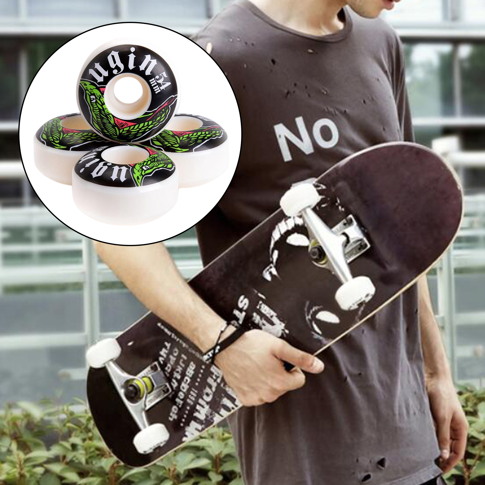 4x Skateboard Wheels Set Replacement 54x32mm Roller Wheel Outer Case Parts
