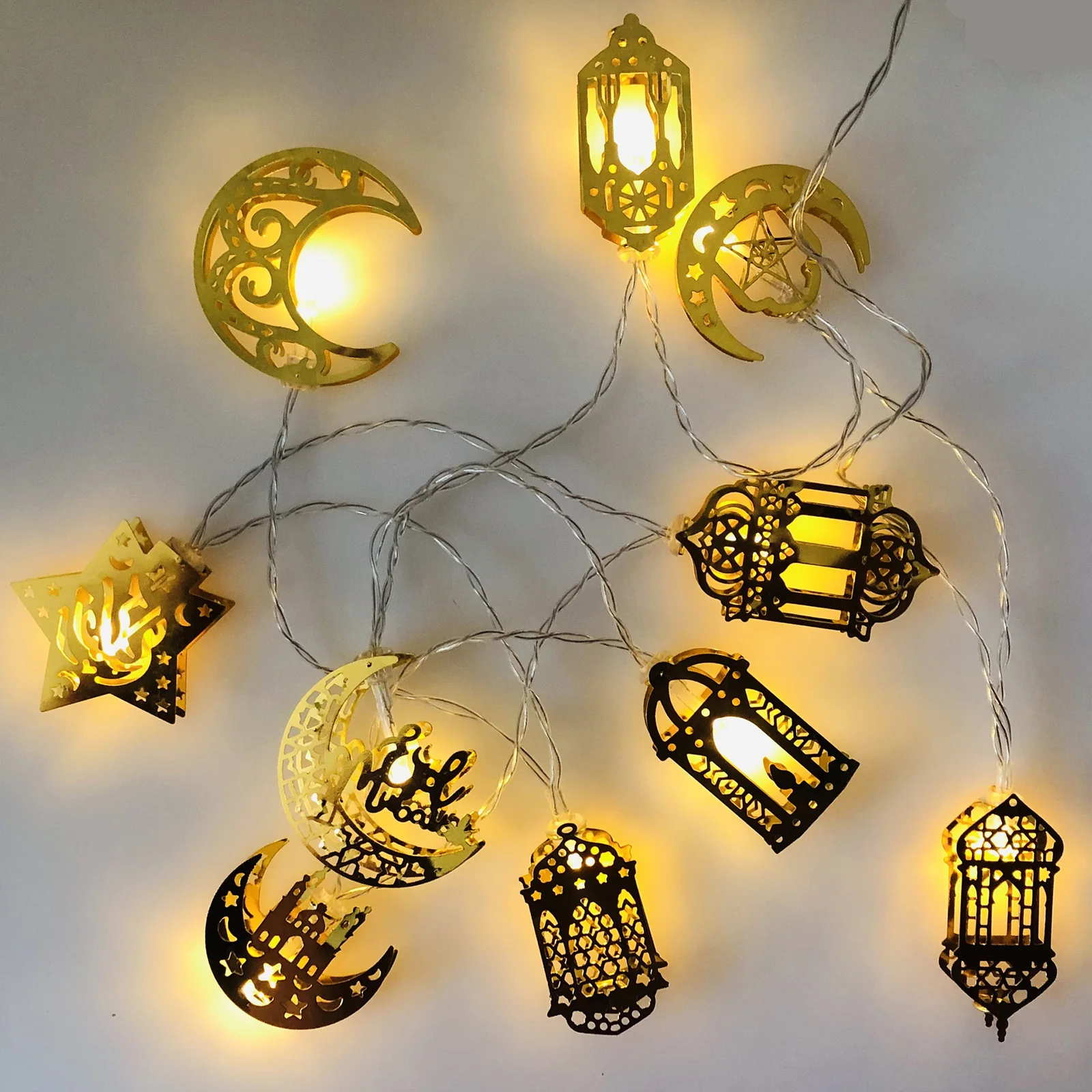 Mubarak Islam LED Muslim Ramadan Lanterns String Lights EID Fairy Light Decoration