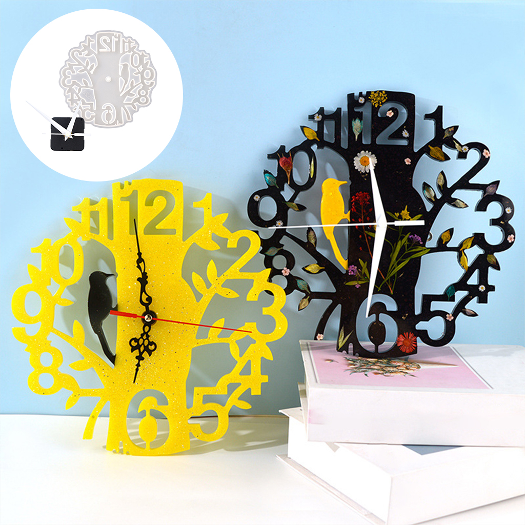 Silicone Clock Decor Mold, DIY Set Create Art Epoxy Resin Casting, Living Room Molds Home/ Wall Hanging Decorative