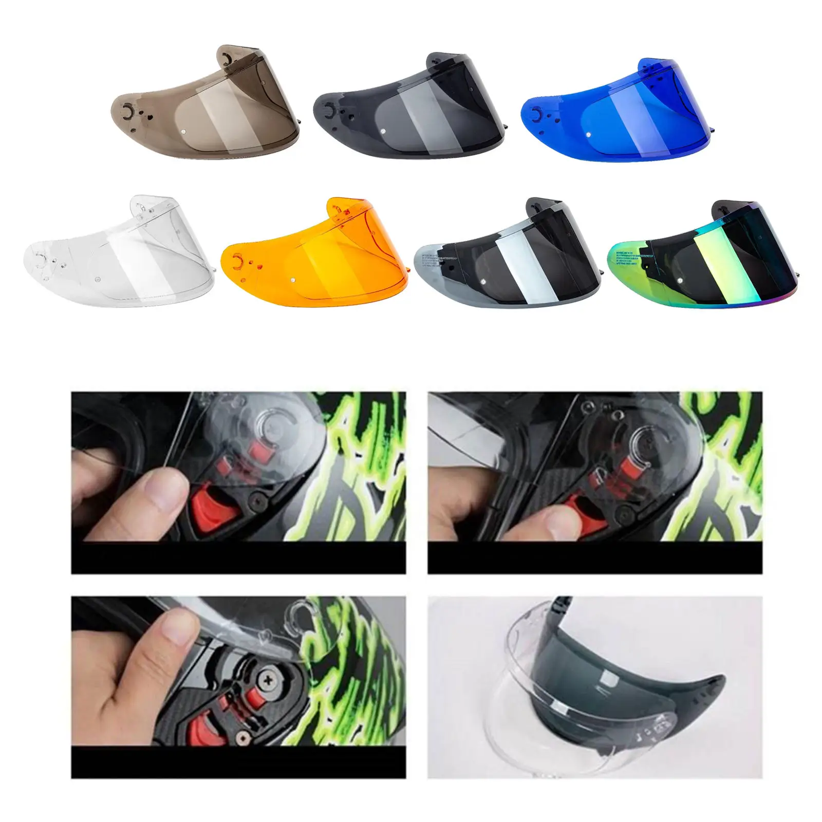 Helmet Visor for MT Stinger Motorcycle Full Face Visor Lens Anti-UV Detachable Motocross Moto Helmet Glasses Shield Parts Visor
