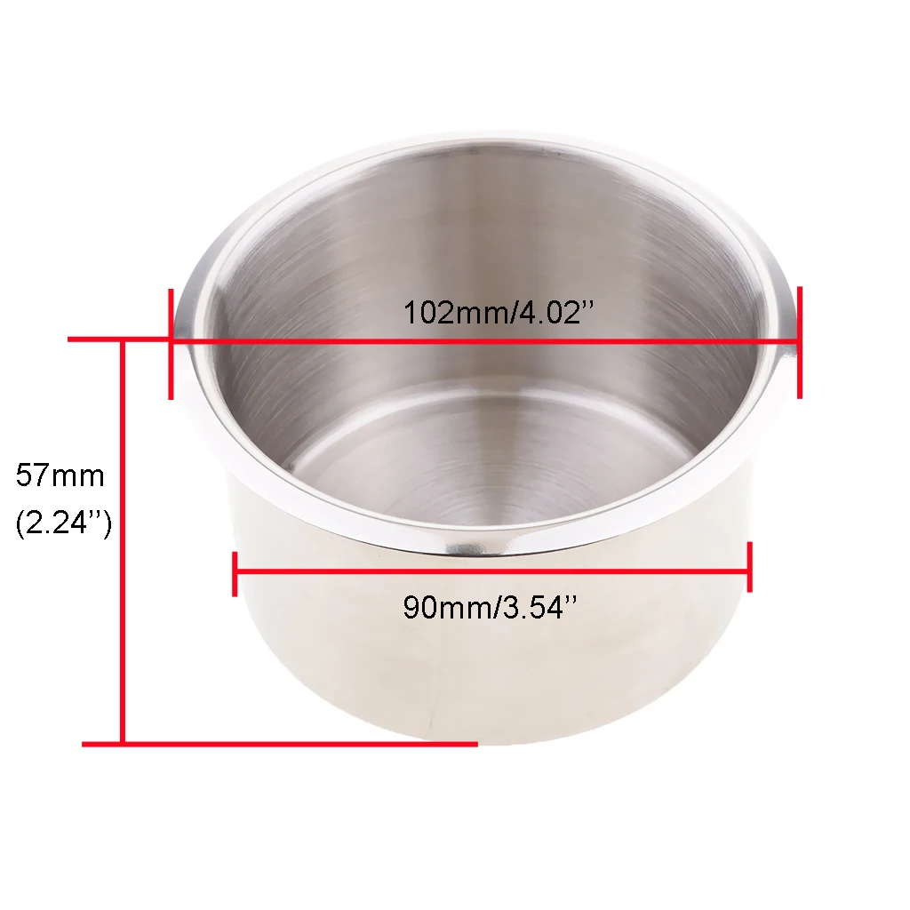 4x Stainless Steel Built-in Cup Drink Holder for Marine Boat RV Camper 90x55mm