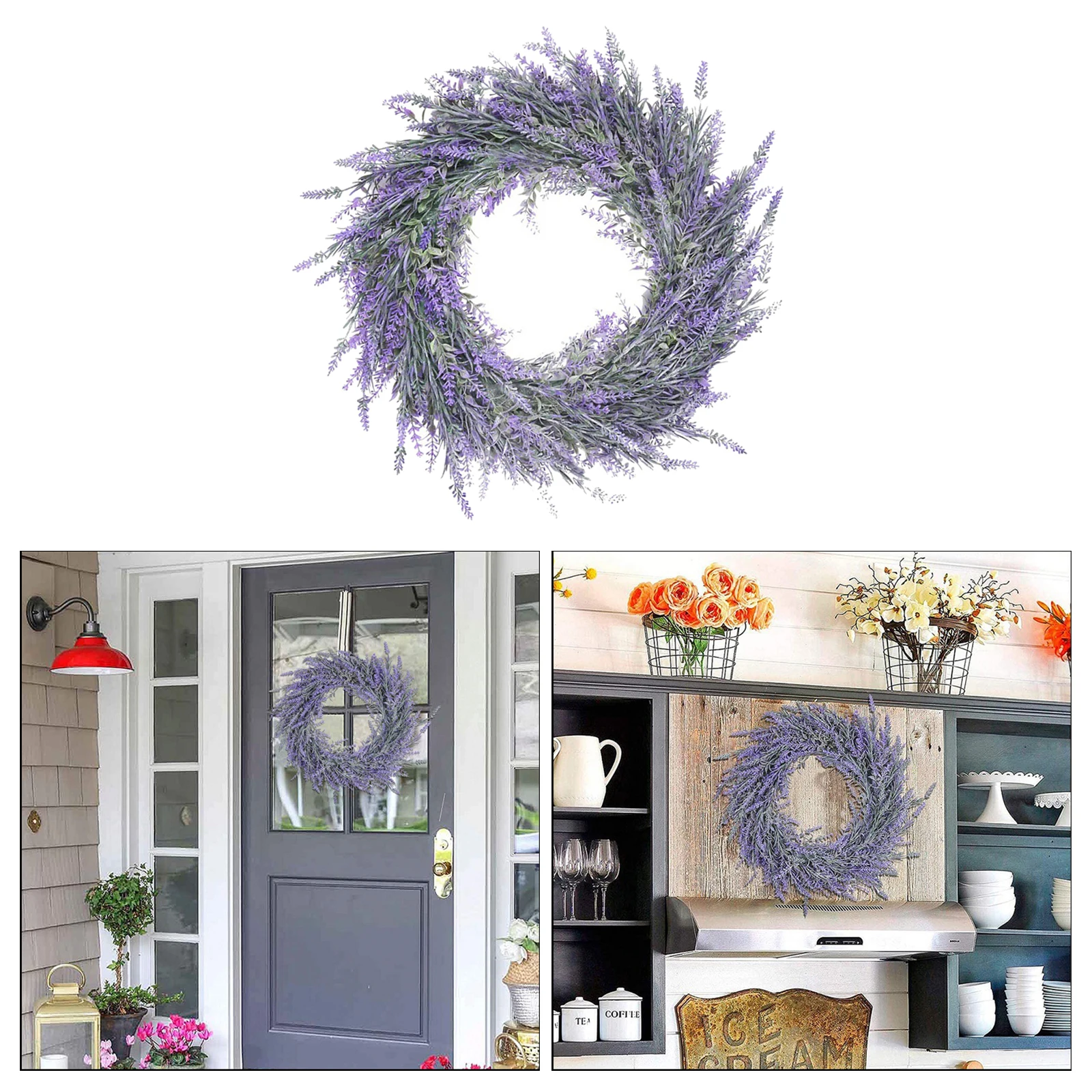 Lavender Wreath Handmade DIY Valentines Day Artificial Flowers Leaves Wreaths Holiday Furniture Decoration For Home Door