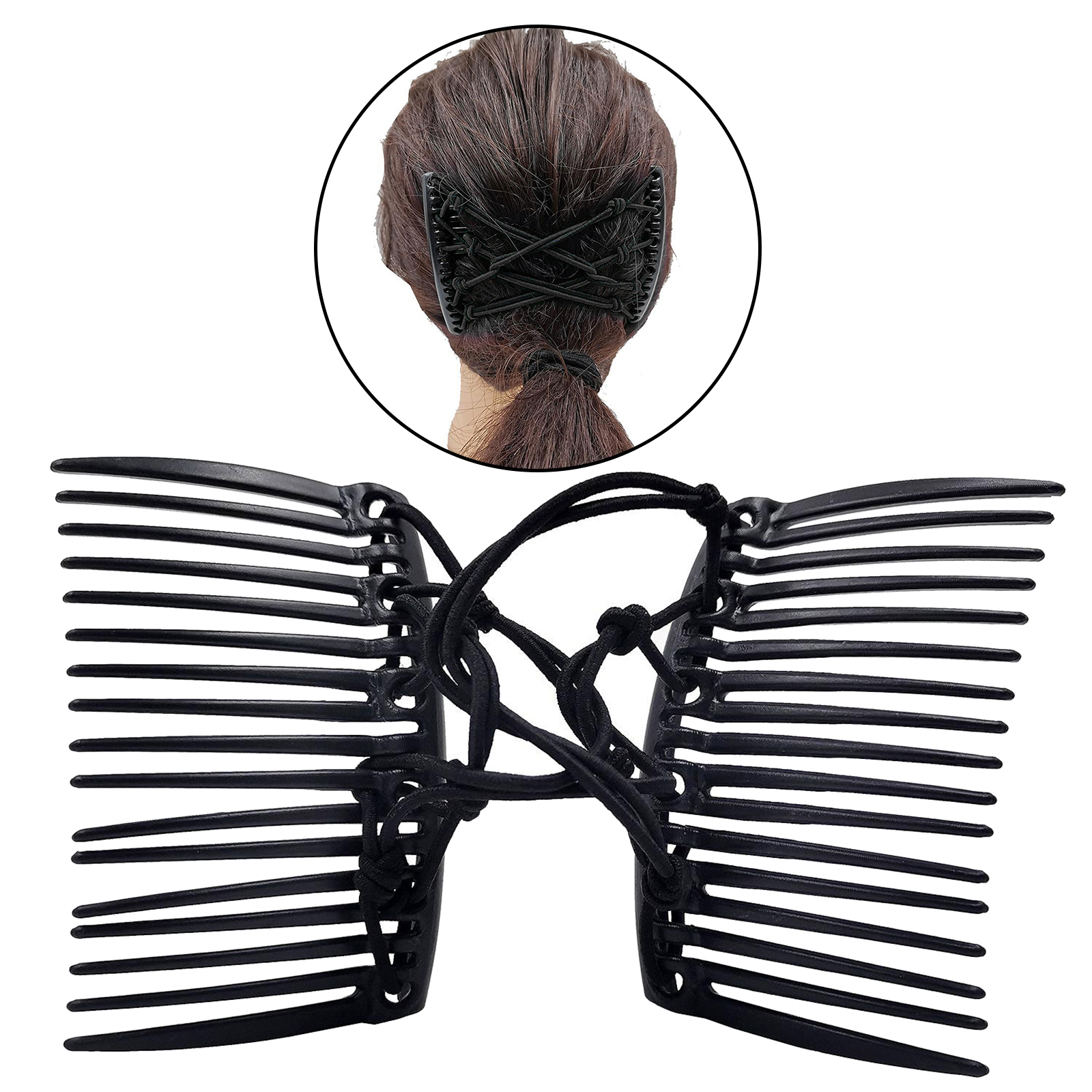 Magic Hair Side Combs for Women Stretch Double Hair Side Combs Clips Bun Maker Hair Accessories