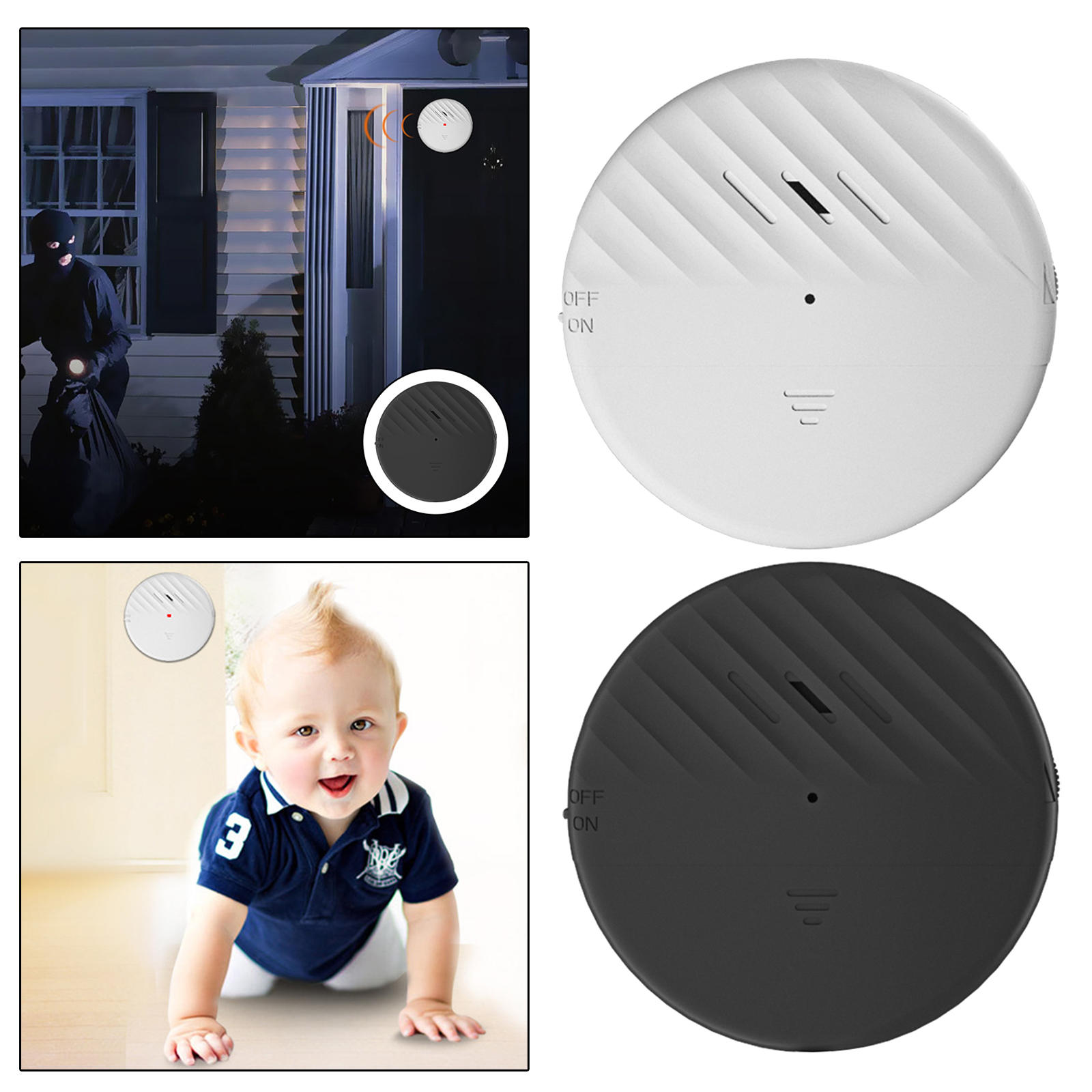 Window Alarm Glass Break Detector Home Security System Wireless Burglar 125dB Vibration Sensor for Home Store Business Door