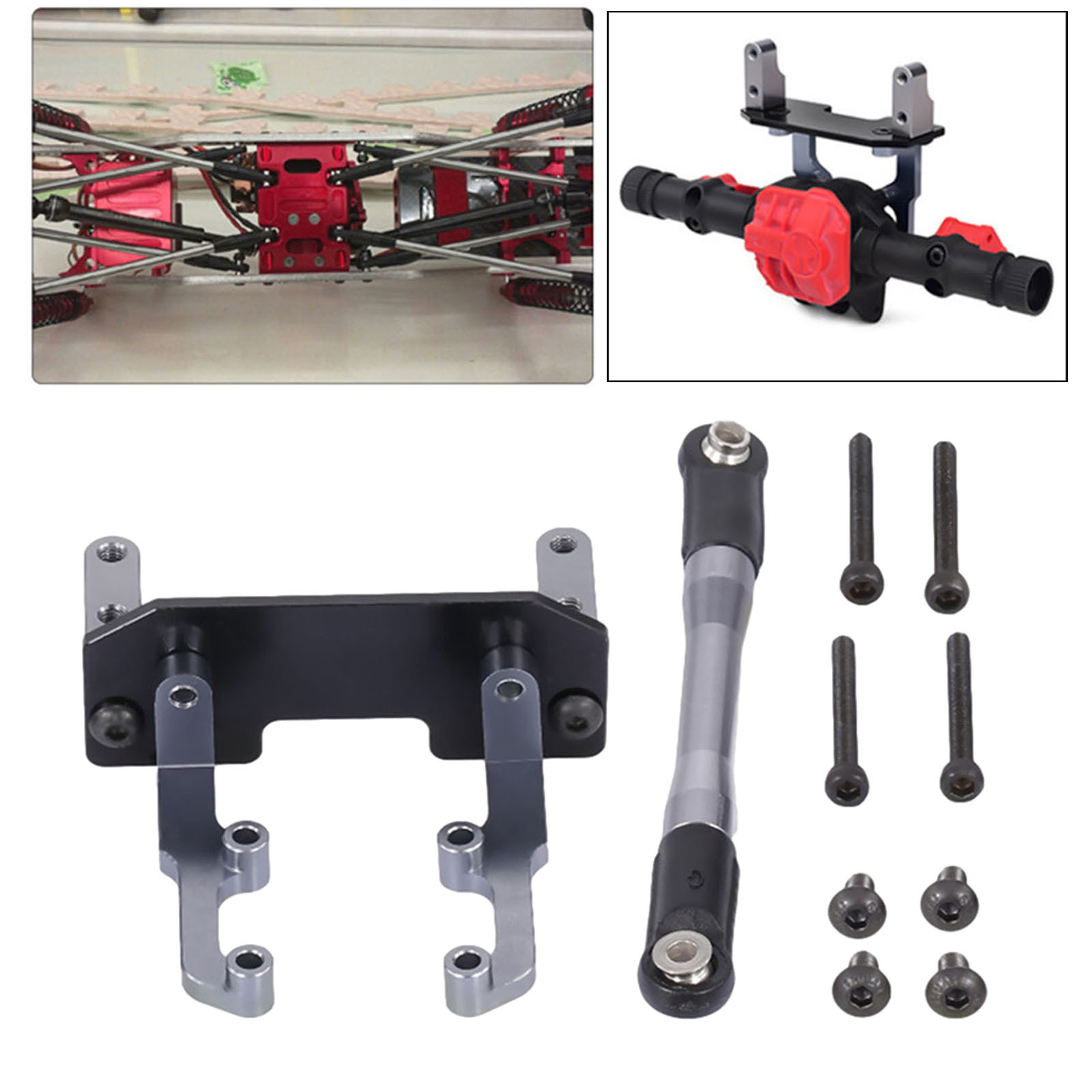 Servo Base Stand, with Steering Link Rod, for Axial SCX10 II 90046 Ar44 Axle 1/10 RC Crawler